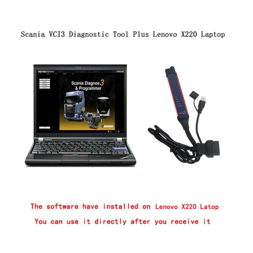 Latest V2.50.2 Scania VCI3 Diagnostic Tool Plus Lenovo X220 Laptop Software Installed Ready to Use