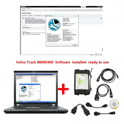 88890300 Vocom for Volvo Truck Diagnostic Tool Software Installed in Lenovo T420 Laptop